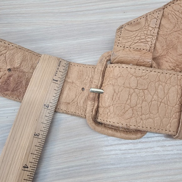 Vintage Y2K Croco Hip Belt S Tan Western Boho Leather‎ Alligator Embossed HELIUM main image 10